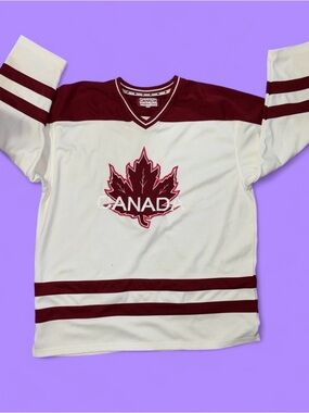 CANADA Weather Gear Hockey Jersey - White & Maroon